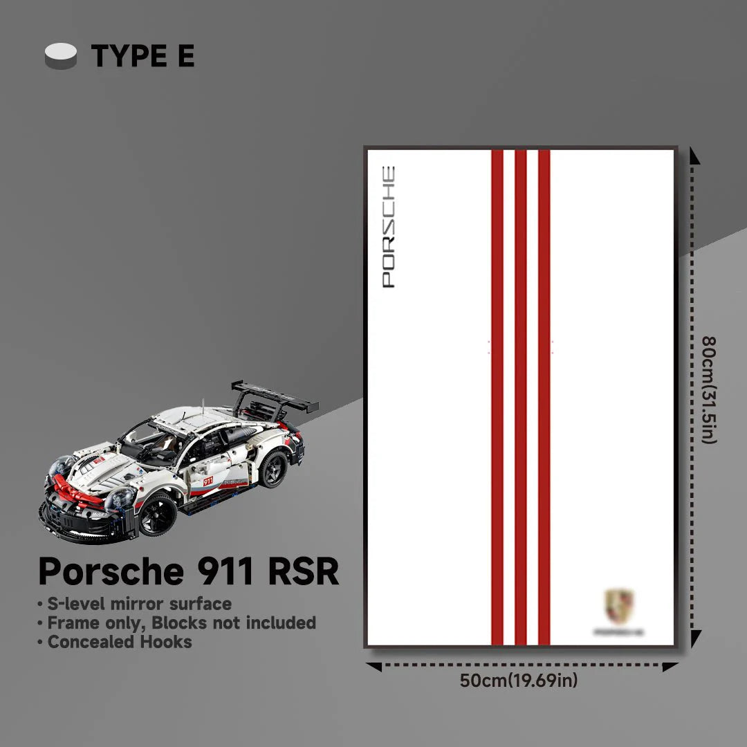 Premium Wall Mount Display Frame for LEGO® Technic™ Porsche 911 RSR 42096