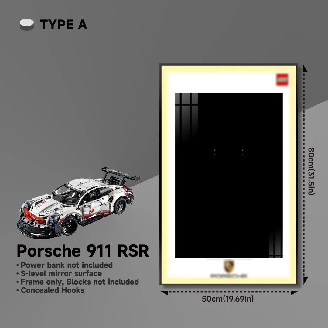 Premium Wall Mount Display Frame for LEGO® Technic™ Porsche 911 RSR 42096