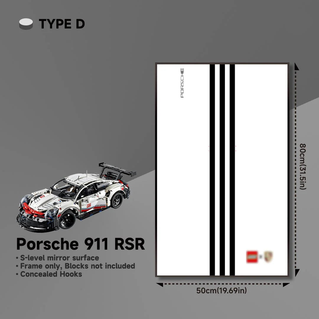 Premium Wall Mount Display Frame for LEGO® Technic™ Porsche 911 RSR 42096