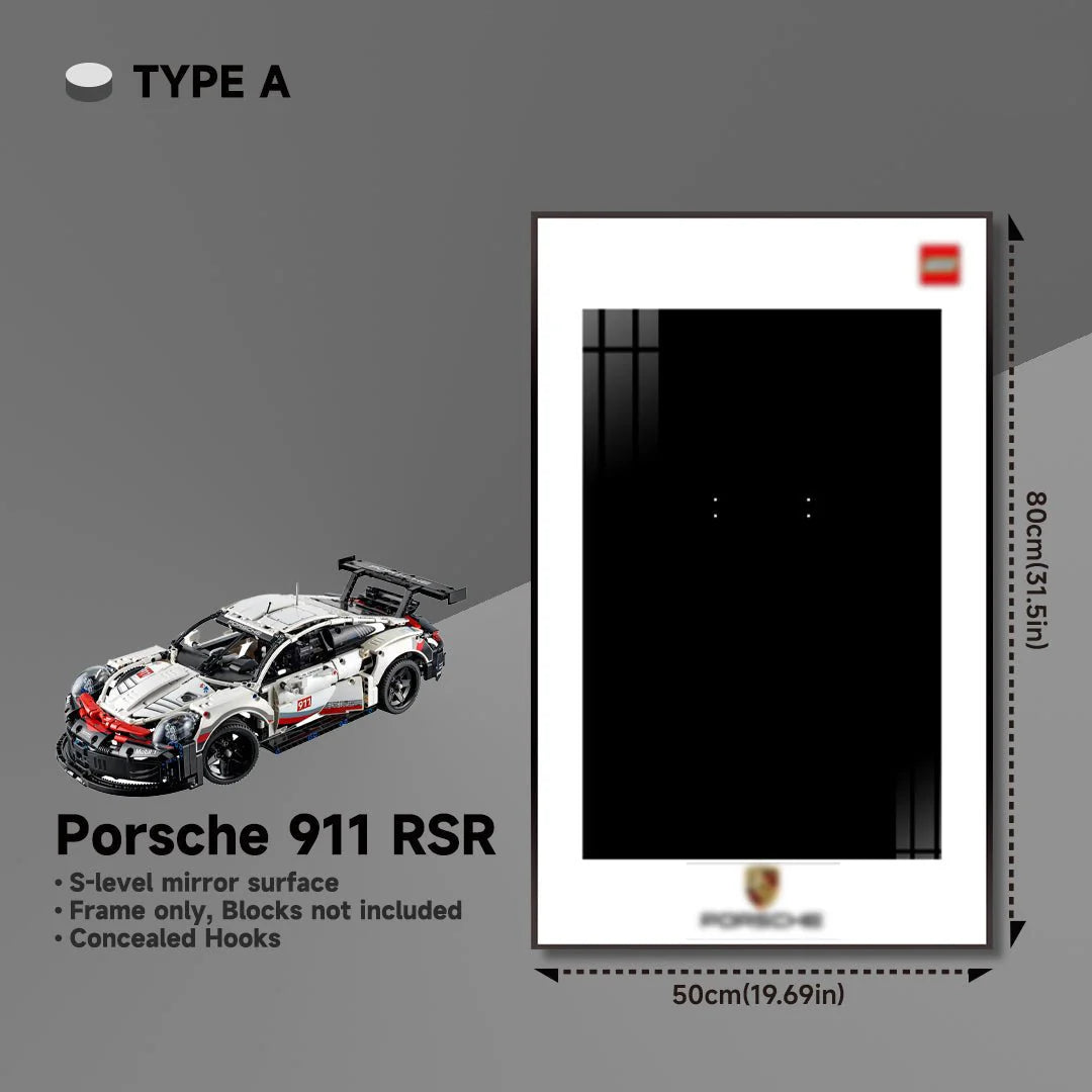 Premium Wall Mount Display Frame for LEGO® Technic™ Porsche 911 RSR 42096
