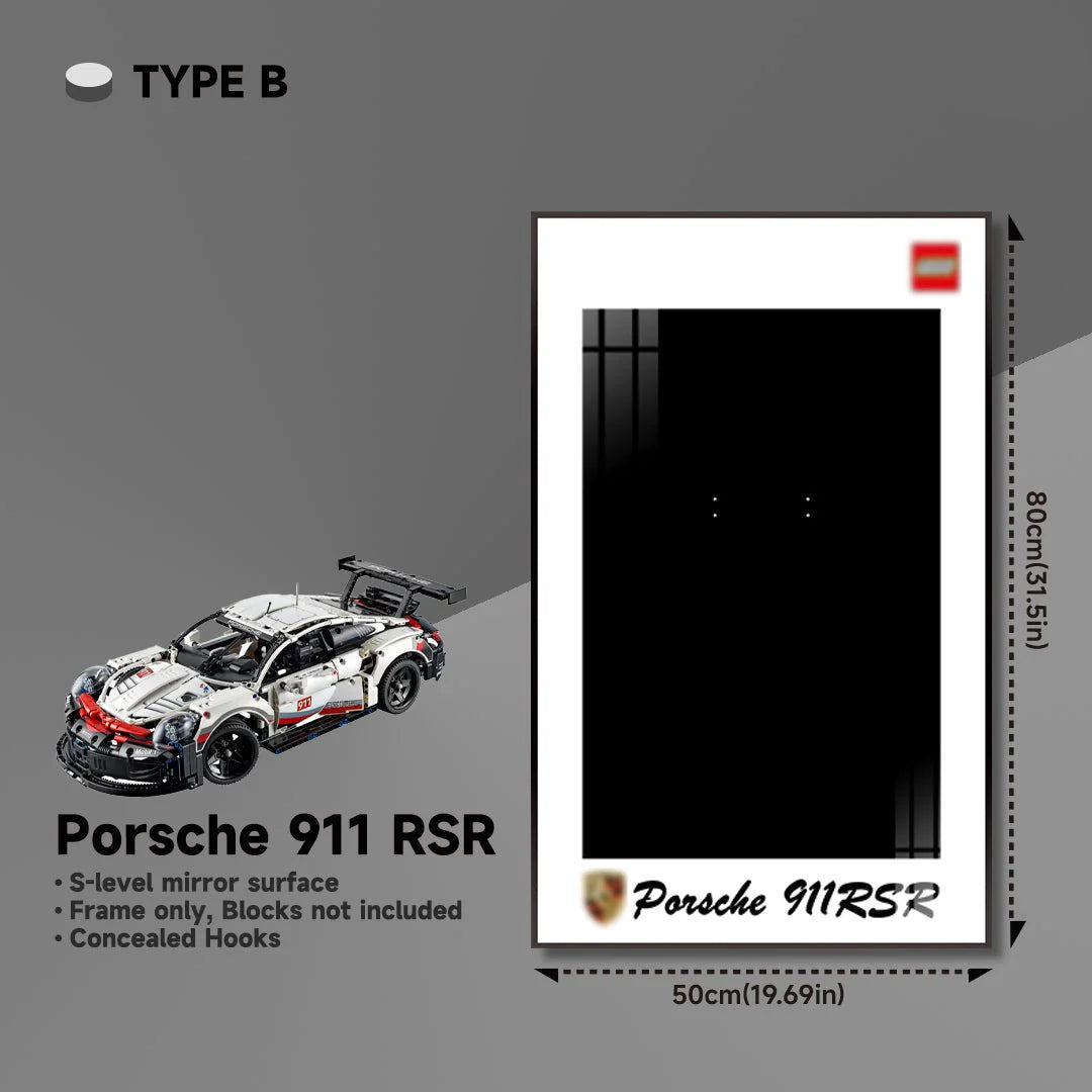 Premium Wall Mount Display Frame for LEGO® Technic™ Porsche 911 RSR 42096