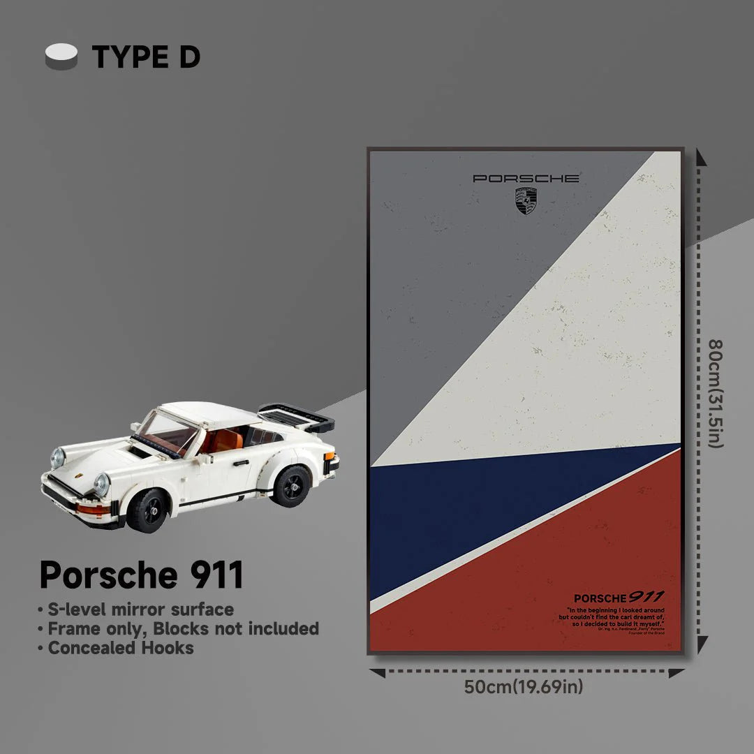 Wall Display Frame for Lego® 10295 Porsche 911 – Classic 911 Turbo Design