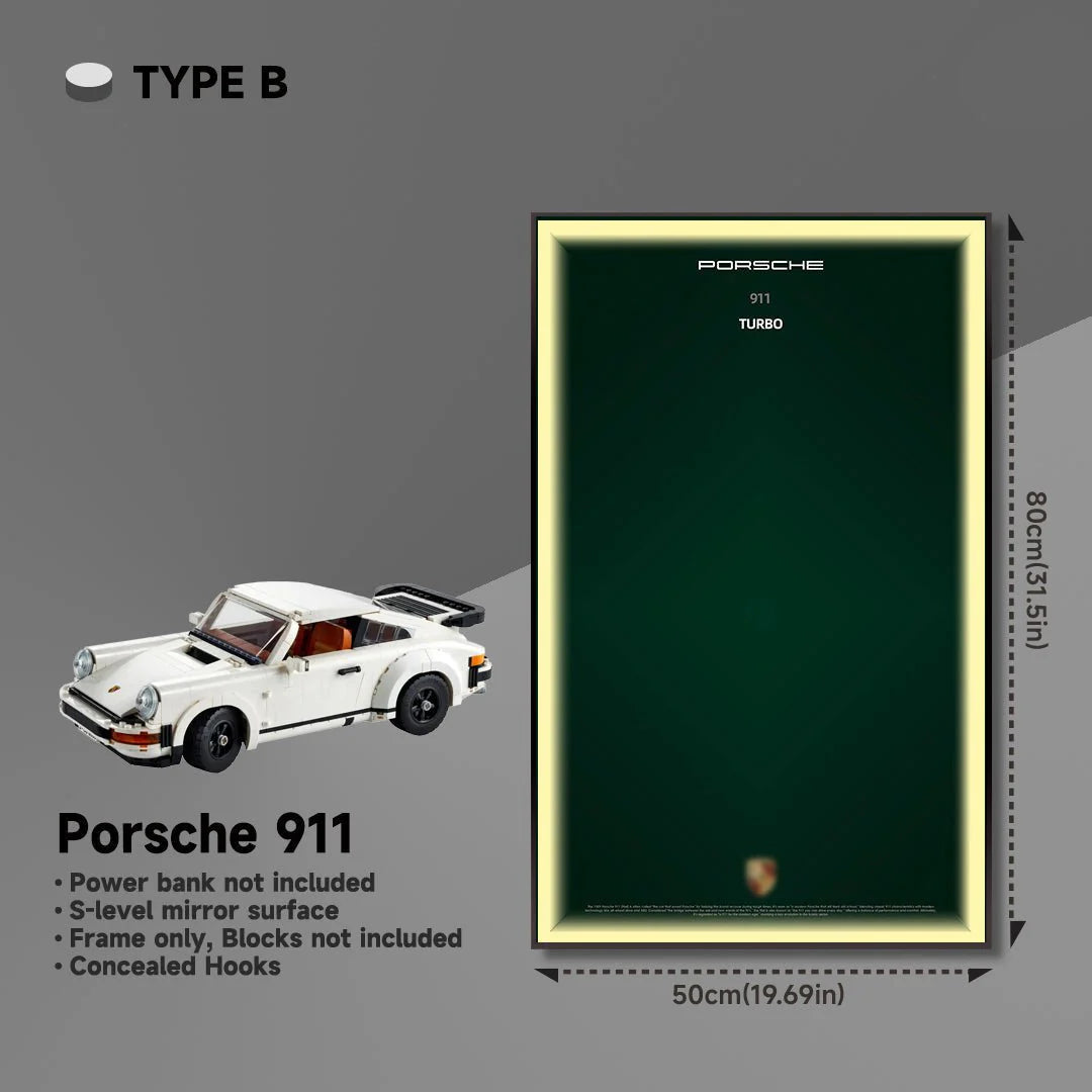 Wall Display Frame for Lego® 10295 Porsche 911 – Classic 911 Turbo Design