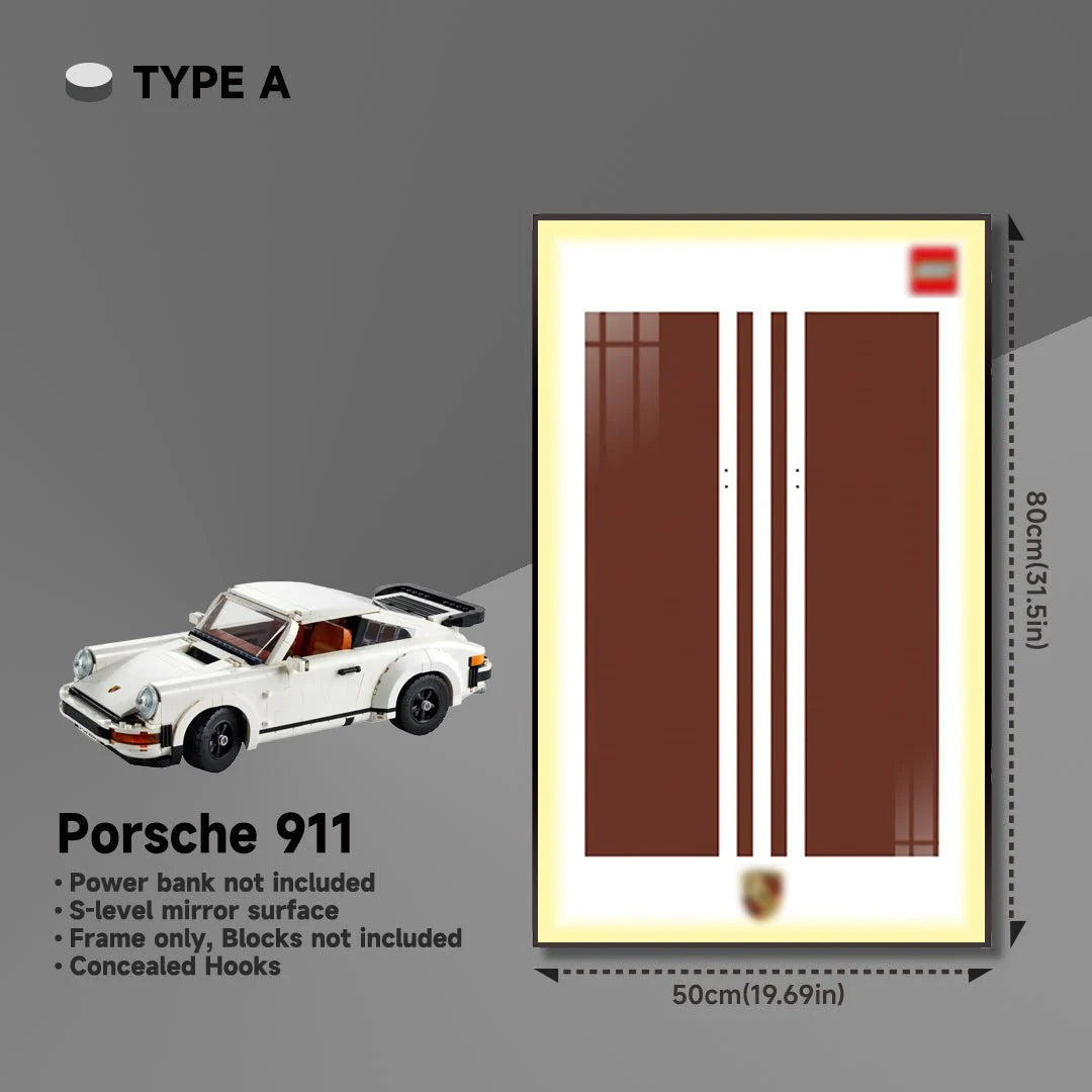 Wall Display Frame for Lego® 10295 Porsche 911 – Classic 911 Turbo Design