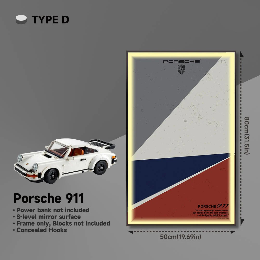 Wall Display Frame for Lego® 10295 Porsche 911 – Classic 911 Turbo Design