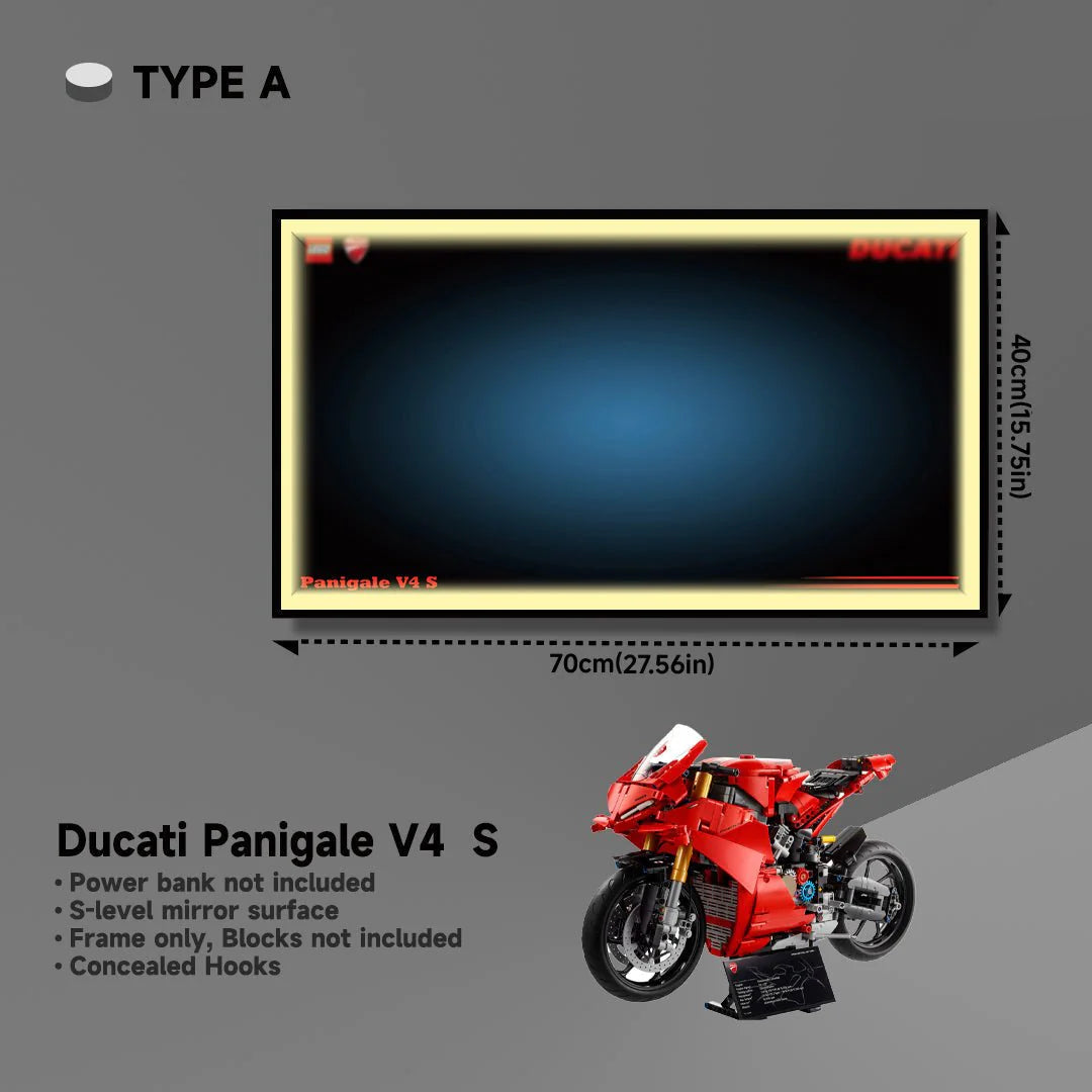 Wall Display Frame for Lego® 42107 Ducati Panigale V4 S