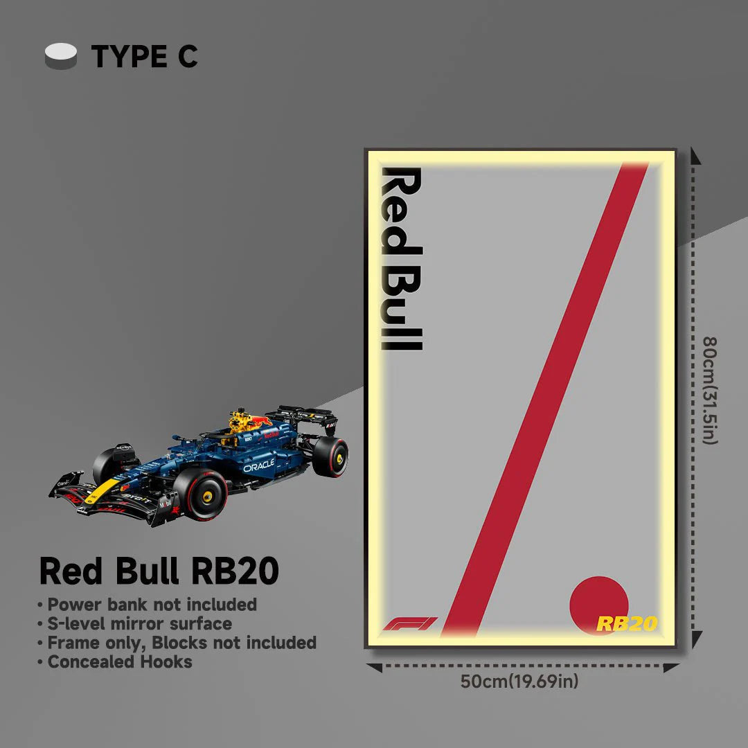 Wall Display Frame for LEGO® 42206 Red Bull RB20