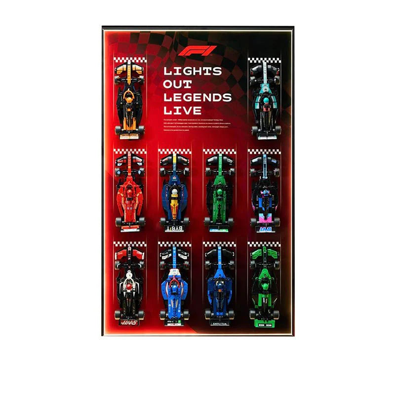 Wall Display Frame for LEGO® Speed Champions F1 Cars